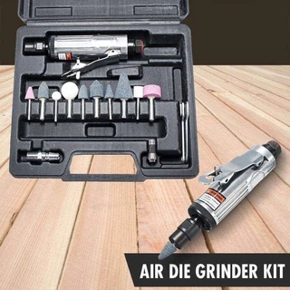 【ส่งจากไทย 】1 Set เครื่องเจียรลม เครื่องขัด 1/4 ''คอมเพรสเซอร์ 90psi เครื่องเจียรสว่านชุดหินและ ครื่องเจียรลม