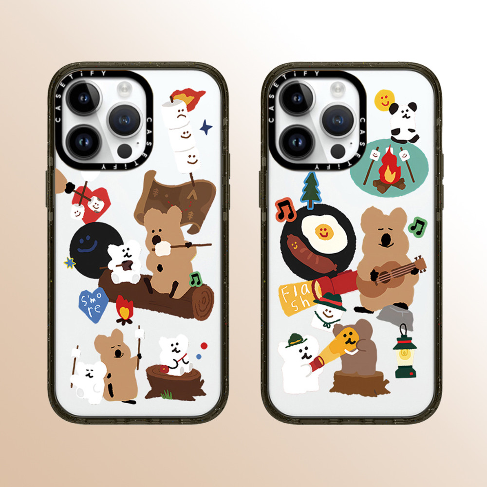 Casetify เคสโทรศัพท์อะคริลิคคุณภาพสูงเหมาะสําหรับ iPhone 16promax 16pro 16 plus 15 promax 14 promax 15 pro 14 pro 13 pro 12 แฟชั่นป้องกันการตกฮาร์ดเชลล์ลูกพลับหมี