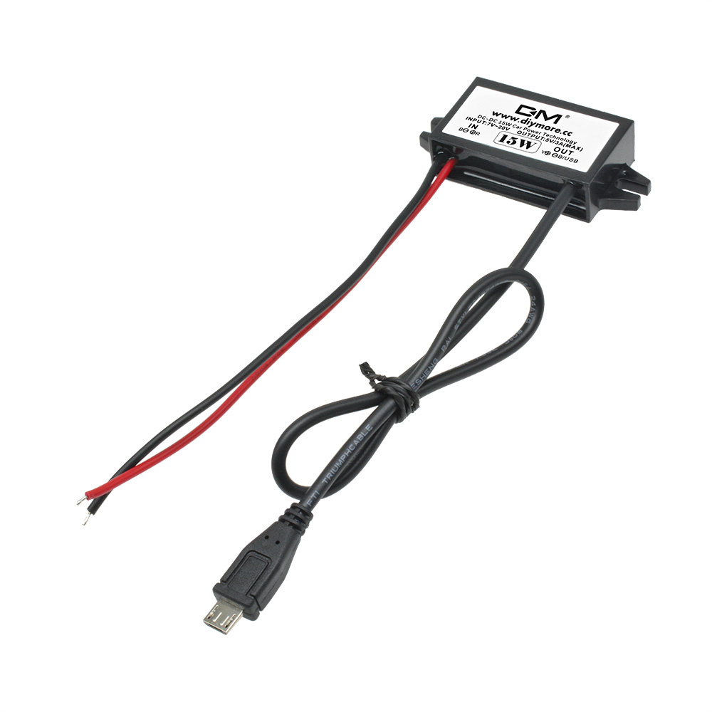 15w 5V/3A รถ Potting แหล่งจ่ายไฟกันน้ํา DC-DC Step-Down โมดูลการแปลงหัวเดียวตรง Micro USB