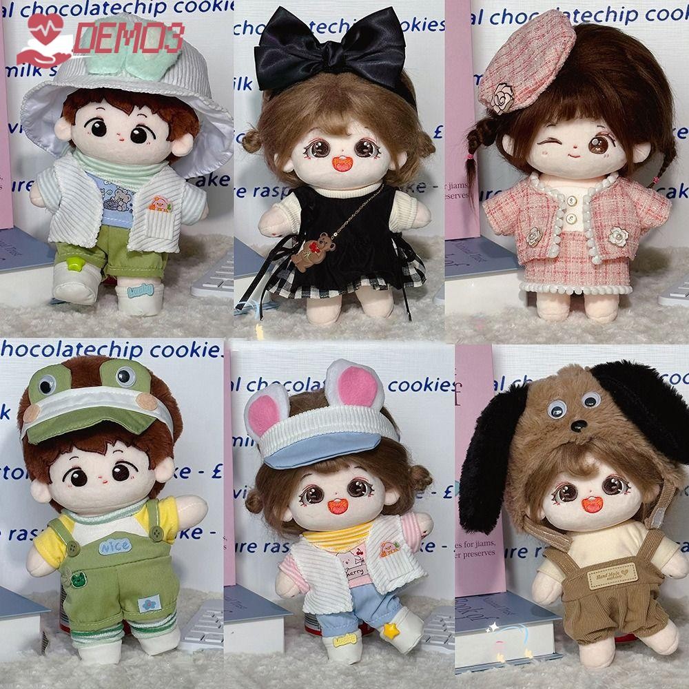 [เดโม3] เสื้อผ้าตุ๊กตาผ้าฝ้าย 20 ซม., ตกแต่งเสื้อผ้าตุ๊กตาการ์ตูน ทําเอง, แฟชั่นของเล่นของขวัญน่ารักที่มีสีสันอุปกรณ์ของเล่นตุ๊กตาผ้าฝ้