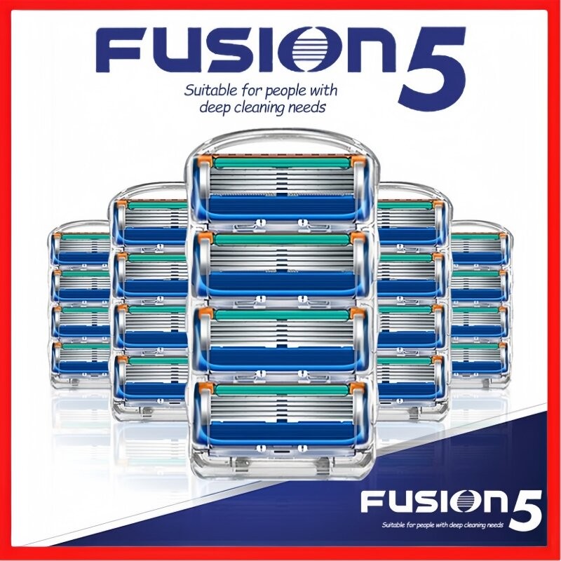 FOR Gillette Fusion Razor 5 Layer Sharp Safely Shaving Replacement Razor Blades Manual Straight Razor Face Care for Men
