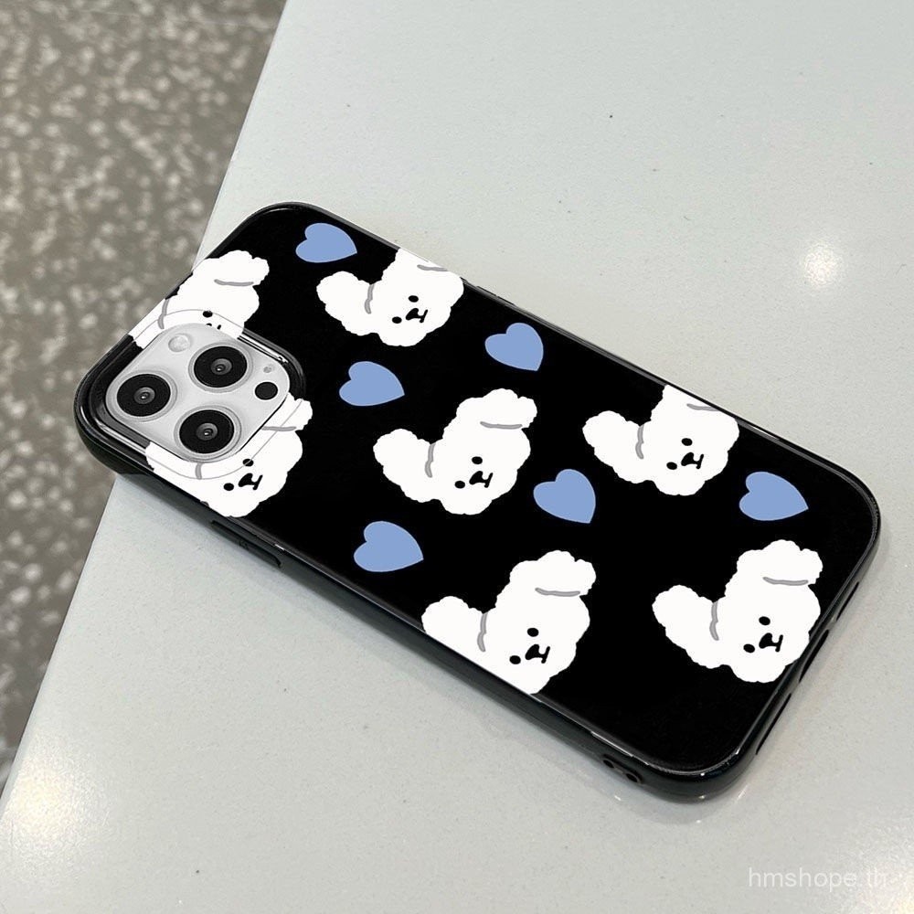 INS Anti Fall Black Glossy Soft เคสโทรศัพท์สำหรับ iPhone 16 PROMAX 15 PROMAX 12 13 MINI 14PLUS 11 PRO MAX x XS XR XS สูงสุด7 8 PLUS se2020กันกระแทก TPU ฝาครอบโทรศัพท์5JOB