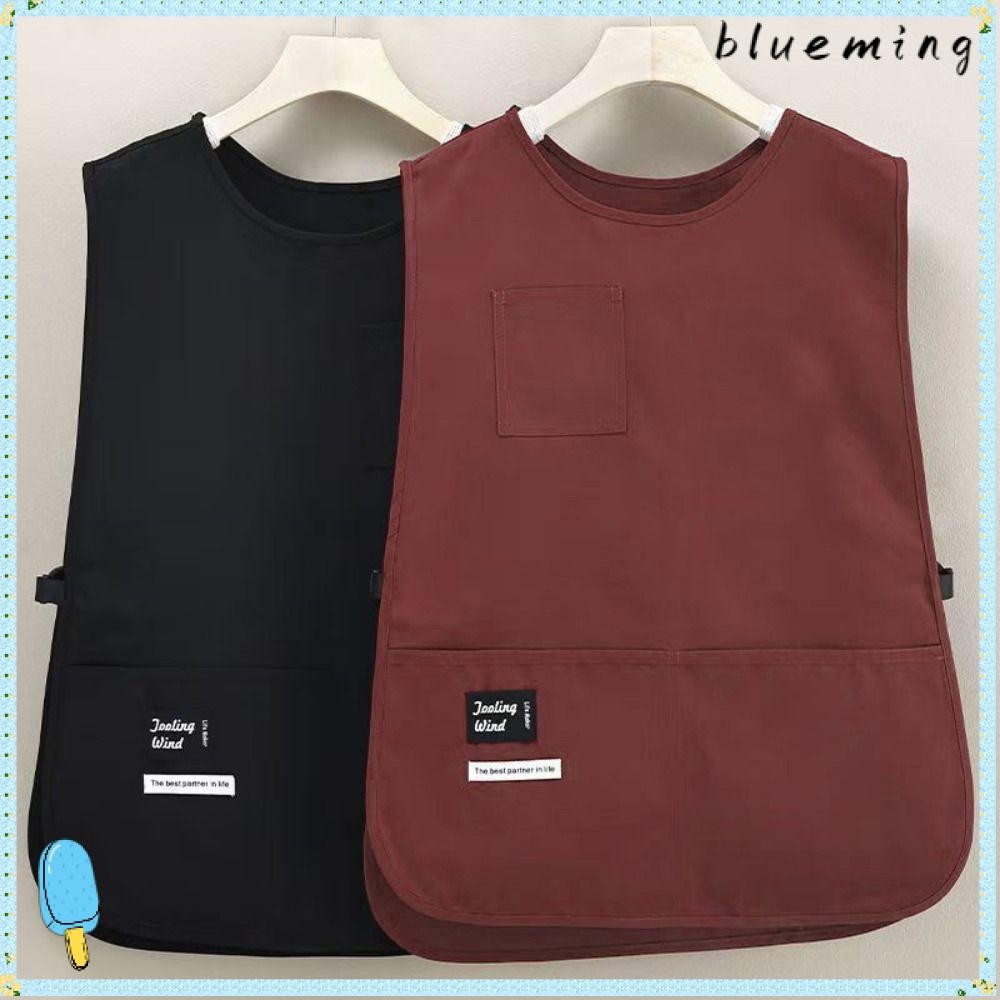 บลูหมิง2 ผ้ากันเปื้อนกันคราบ,เสื้อกั๊กไนลอนสไตล์ป้องกันสกปรกแขนผ้ากันเปื้อน,เสื้อผ้าญี่ปุ่นอุปกรณ์ระบายอากาศอเนกประสงค์ชุดบ้านกาแฟโดยคุกเชฟแ
