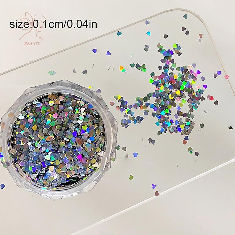 [เมย์บิวตี้] 1 มม.ประกายรักเล็บแวววาวประกายหัวใจตกแต่งเล็บออกแบบร้านทําเล็บอุปกรณ์เสริมน่ารักออกแบบเล็บ ทําเอง {ไทย} - รูปที่ 3