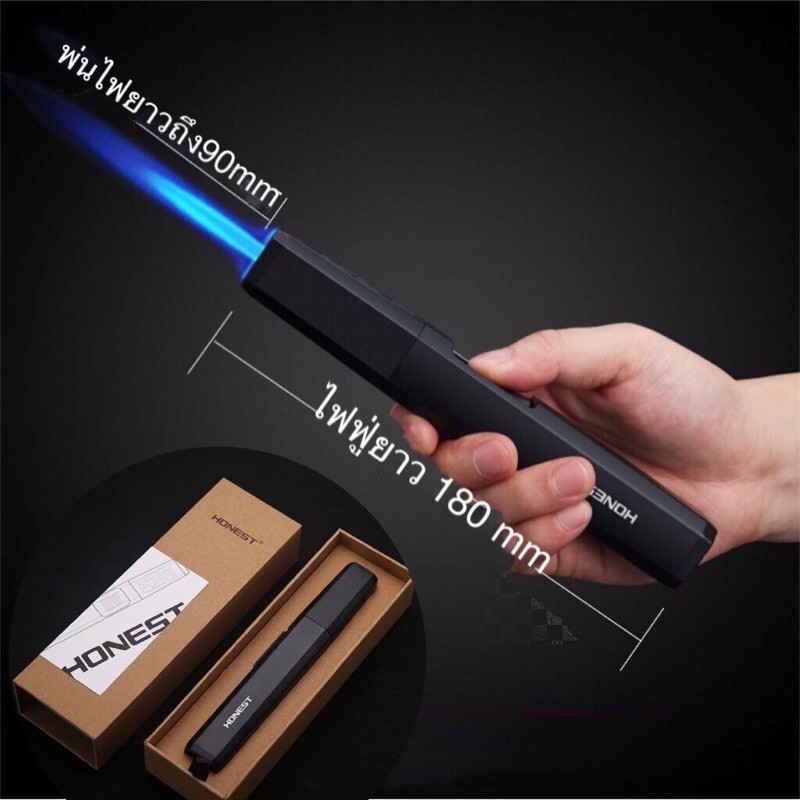 HONEST ไฟฟู่ หัวพ่นไฟ อุปกรณ์จุดไฟ วัสดุโลหะ ปากเซรามิก ทนต่อความร้อนสูง รุ่น762(ด้ามจับยาว180mm)