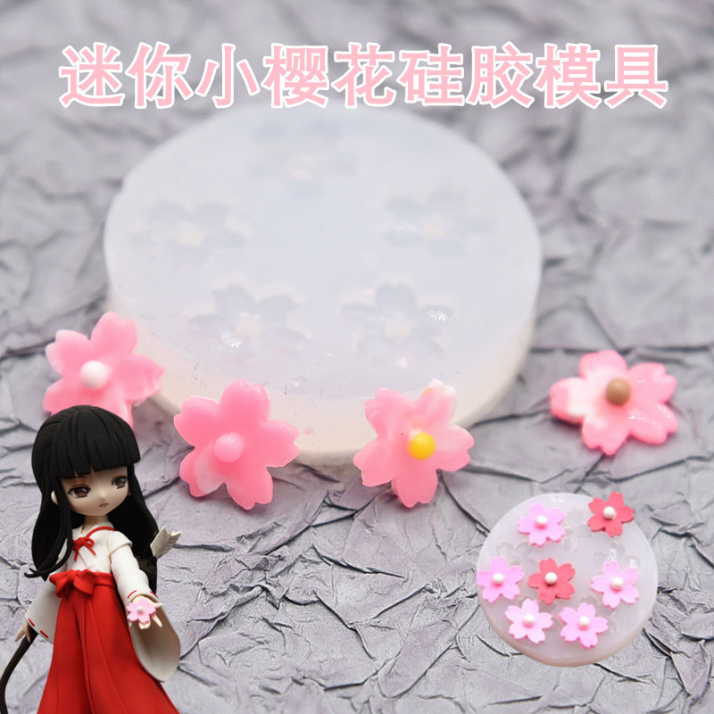 Ultra-Light Clay Petals Handmade uv Epoxy Clay Miniature ดอกไม้ Cherry Blossoms diy ทําซิลิโคนสามมิต