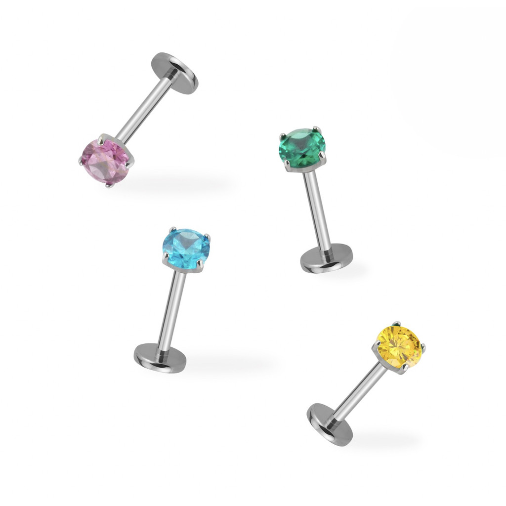 Colored CZ Flatback Earring (1ชิ้น)