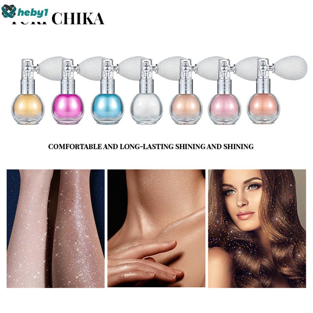 【ลดราคา】สเปรย์ไฮไลท์ Yuri Chika Body Highlighting Spray แป้งกลิตเตอร์เพิ่มความสดใสสำหรับแต่งหน้าไฮไลท์ใบหน้าและร่างกาย 7 สี heby1