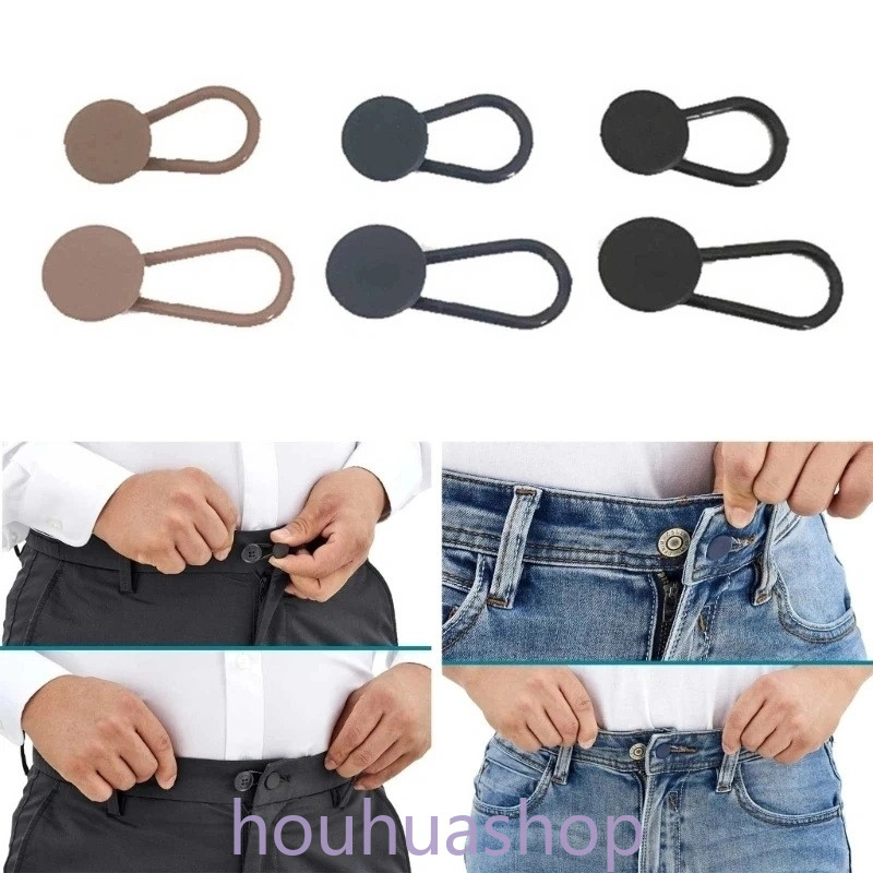 Vintage กางเกงยีนส์ Retractable Extender ปุ่มกระโปรงอุปกรณ์เย็บผ้ากางเกง Extender คลอดบุตรตะขอเสื้อผ้า Unisex กางเกงแน่นเอว Band เสื้อผ้าอุปกรณ์