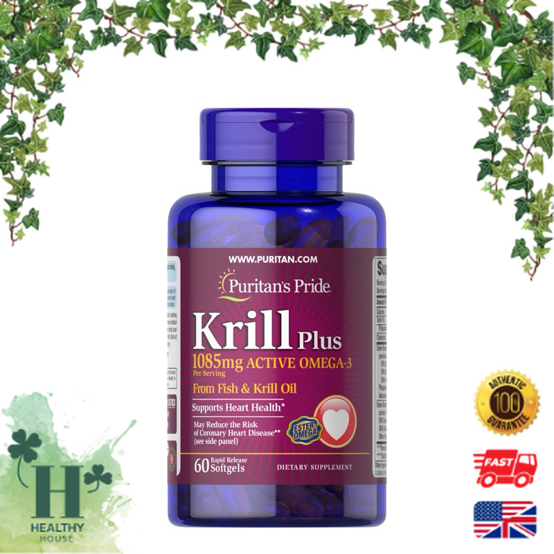 พร้อมส่ง Puritan's Pride Krill Oil Plus High Omega-3 Concentrate 1085 mg