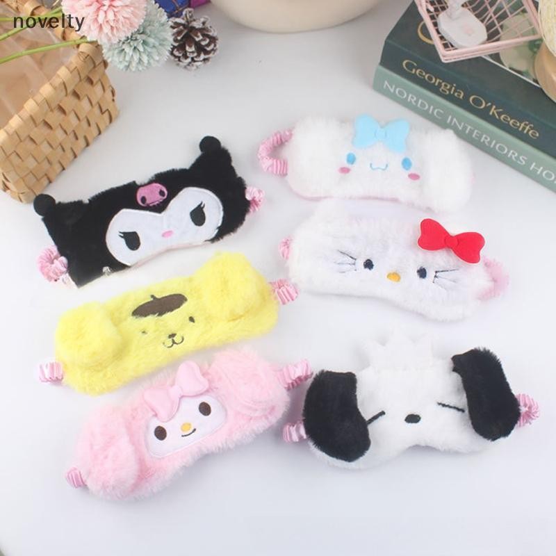Nly การ์ตูน Lunch Break Sleep สุภาพสตรี Eye Protection Kawaii Sanrio Hello Kitty Plush Eye Mask อะนิเมะ Cinnamoroll Blackout Eye Mask N