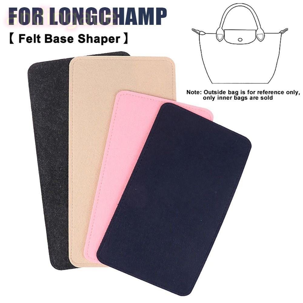 Andin 1 ชิ้น Felt Base Shaper, Felt เครื่องสําอางแต่งหน้ากระเป๋าแผ่นด้านล่าง, ทนทาน Anti ยุบ S/M/L สีฟ้าสีดําสีชมพู Beige กระเป๋าสนับสนุน Pad เหมาะสําหรับ LongChamp Le Pliage Handle กระเป๋า