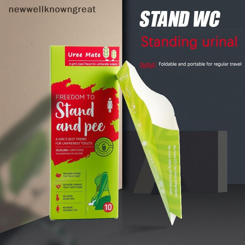 Newwellknowngreat 10PCS ทิ้งหญิง Urination ผู้หญิงปัสสาวะช่องทางสําหรับการเดินทางตั้งครรภ์ Camping กลางแจ้งแบบพกพายืน Pee กระดาษถ้วย CAD