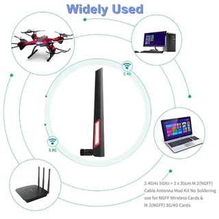 เสาอากาศ Wifi 2.4 Ghz 5 Ghz 5.8 Ghz 12Dbi สัญญาณ Booster เสาอากาศ RP SMA ชาย Universal Antena Wifi สําหรับเครื่องขยายเสียง WLAN Router