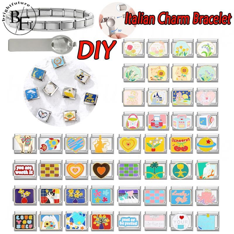 Spinning Mu ม้าอิตาเลี่ยน Charm สร้อยข้อมือ Fit 9 มม.สร้อยข้อมือสแตนเลส DIY เครื่องประดับทําอุปกรณ์เสริม Retro บุคลิกภาพโมดูลสร้อยข้อมืออุปกรณ์เสริม