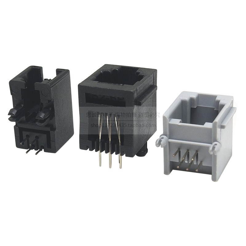 Rj11/rj12/rj45 ซ็อกเก็ตโทรศัพท์คริสตัลหัวซ็อกเก็ตหญิง 4P4C 6P6C 8P8C 6P4C แนวตั้งแนวนอน