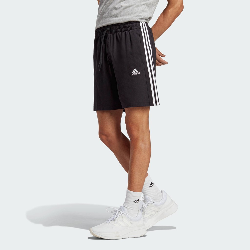 adidas ไลฟ์สไตล์ กางเกงขาสั้น Essentials 3-Stripes ผู้ชาย สีดำ IC9378