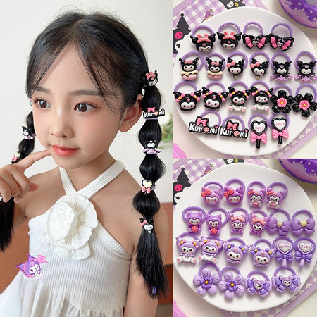 10 ชิ้น Cartton Barrette Mini เชือกผมอุปกรณ์เสริมผมยางสําหรับเด็กเด็ก