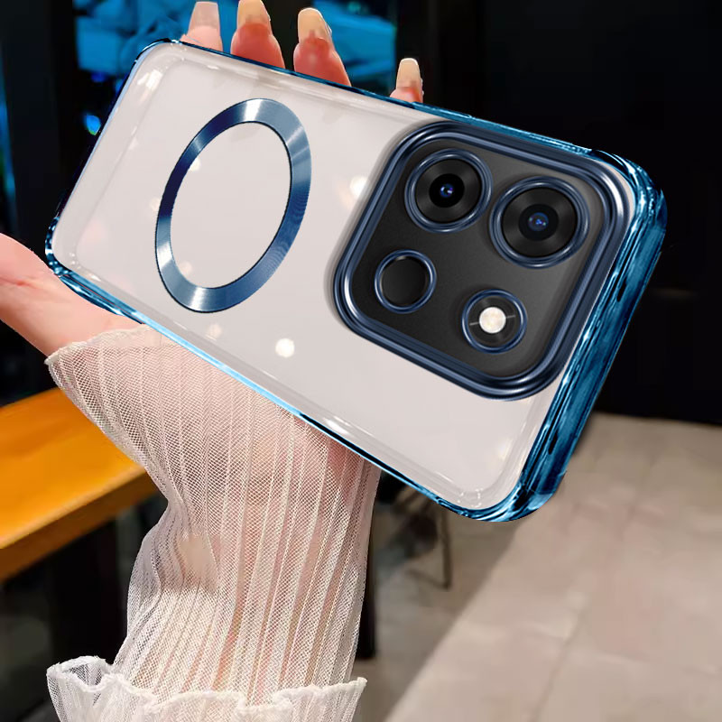 เคส ปลอก infinix สมาร์ท7 tecno Spark Go 2023 5กรัมโทรศัพท์กรณีทองนุ่มชายแดนใสกันชนด้วยแหวนดูดแม่เหล็กโช๊คอัพป้องกัน wstmcxq01