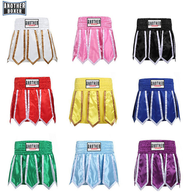 New Boxing Shorts Ribbon Muay Thai Shorts Competition Training Kick Boxing Sanda Pants Comprehensive