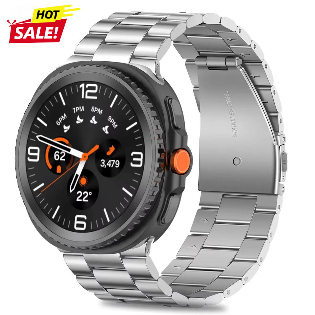 สายโลหะสําหรับ Samsung Galaxy Watch 8 Ultra 2 Stanliess สร้อยข้อมือเหล็กไม่มีช่องว่างสายคล้องคอ Correa สําหรับ Samsung Galaxy Ultra 47 มม.อุปกรณ์เสริม
