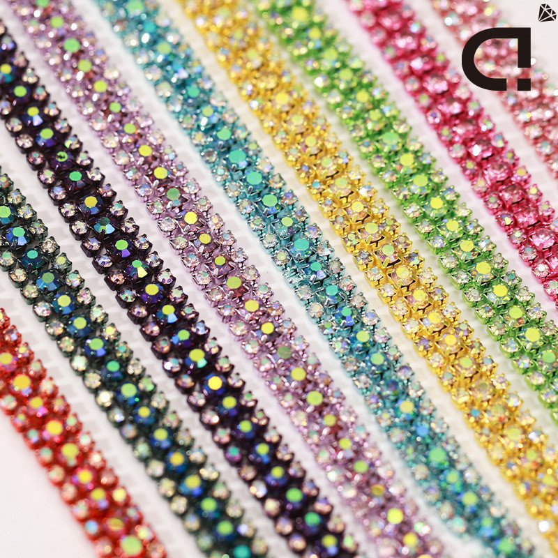 สร้อยคอคริสตัล Glitter พร้อม Rhinestone ขนาด 90 ซม. สำหรับชุดแต่งงาน DIY ไม่ซีดจาง