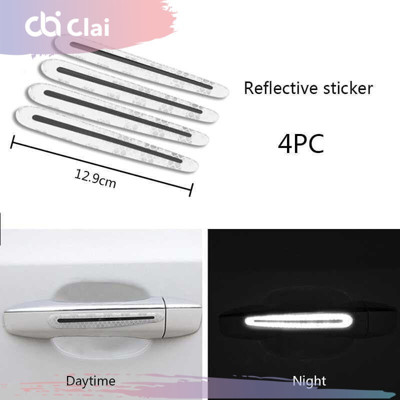 CLAIRA Sea Metal Reflector Sticker Mantul Nyala มือจับประตูรถยนต์ป้องกันรอยขีดข่วน
