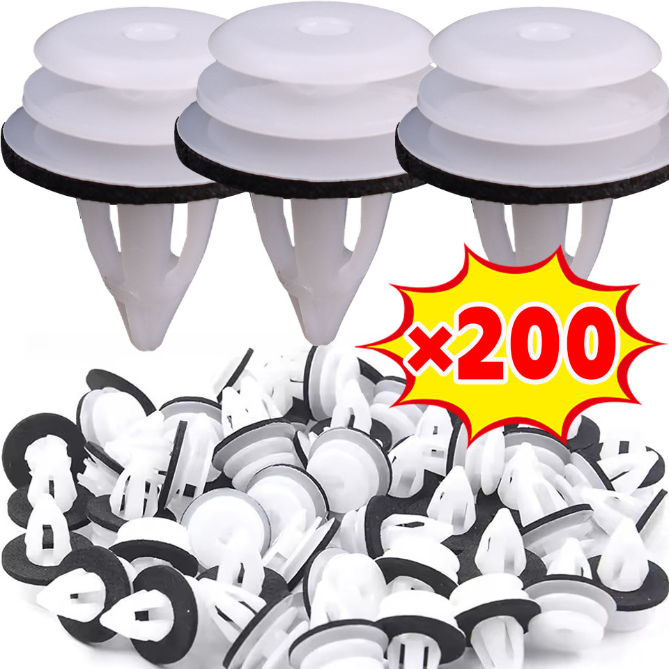 ชุดหัวเข็มขัดแผงประตูรถยนต์สําหรับ BMW 1/3/7/X Series | 50/100/200 ชิ้น - คลิปพลาสติกสีขาวสไตล์ OEM,