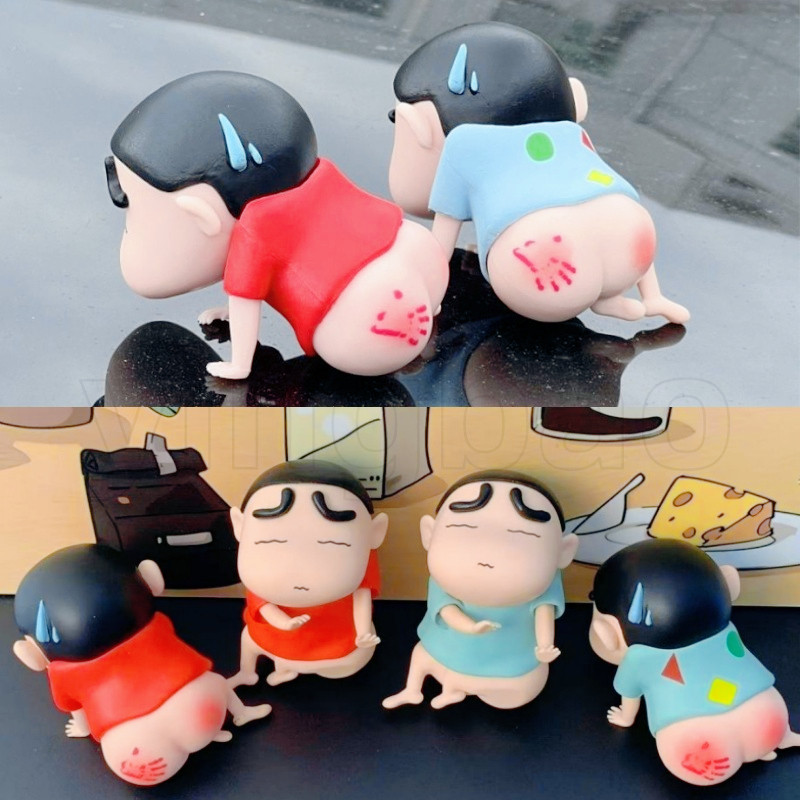 Crayon Shin Chan อะนิเมะ Action Figure รถเดสก์ท็อปเครื่องประดับตลกรูปปั้นตุ๊กตาของขวัญวันเกิดของเล่นของขวัญ