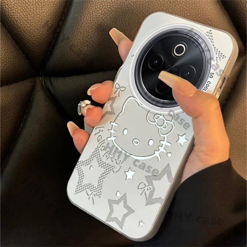 เคส IQOO Z10 5G เคส กรัมกรณีดาวเคทีแมวกันกระแทกเชลล์ที่เรียบง่ายลูกอมสีเคลือบฮาร์ดหรูหราชุบไฟฟ้าปุ่มโทรศัพท์มือถือป้องกันกรณี เฮ้ ราคา ถูกที่สุด ดีลบีเคเค แกลเลอรีภาพที่ 5