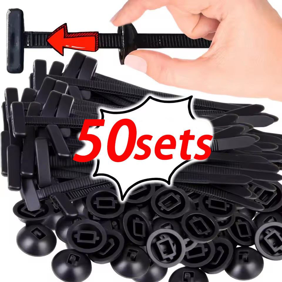 10/30/50Sets Nylon Cable Tie Buckle / Auto Self-Locking Cable Ties / Wire Cable Fixed Straps