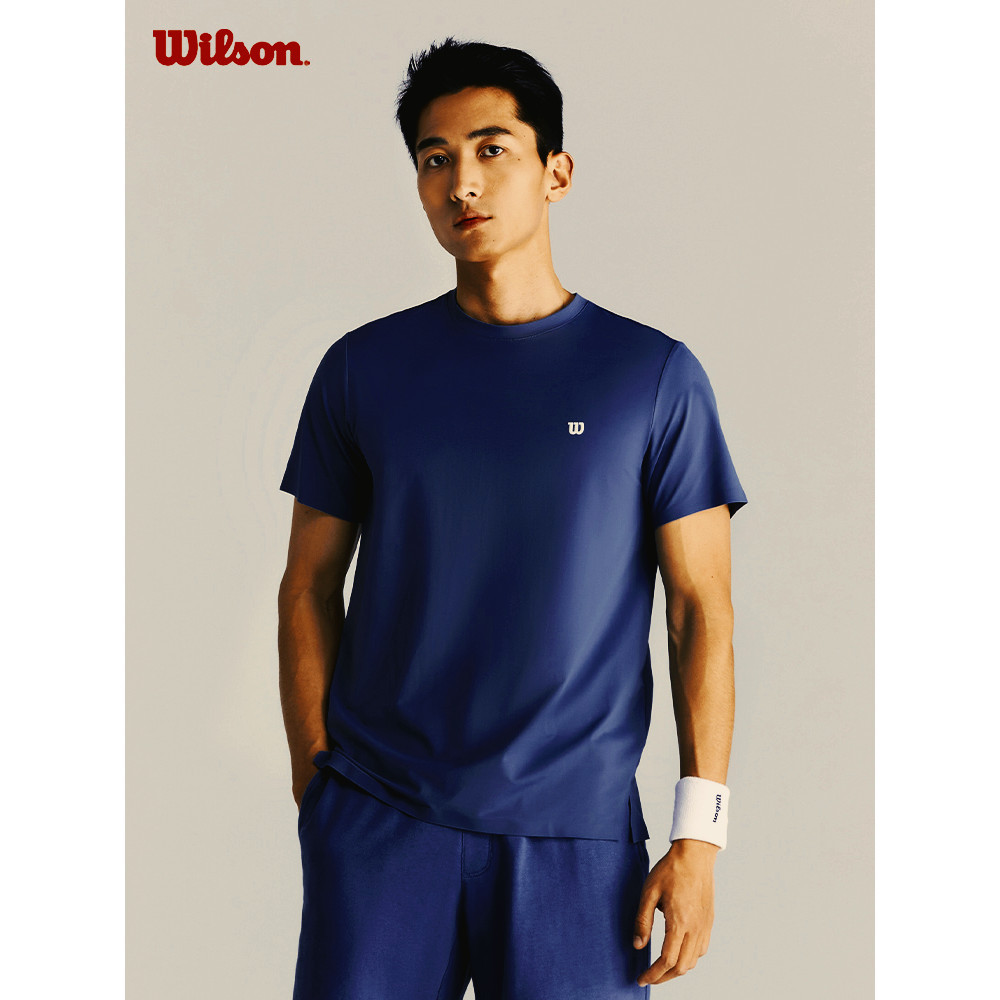 เสื้อยืดแขนสั้นผ้าฝ้ายเทนนิส DAILY SPORTS สําหรับผู้ชายใหม่ของ Wilson Wilson