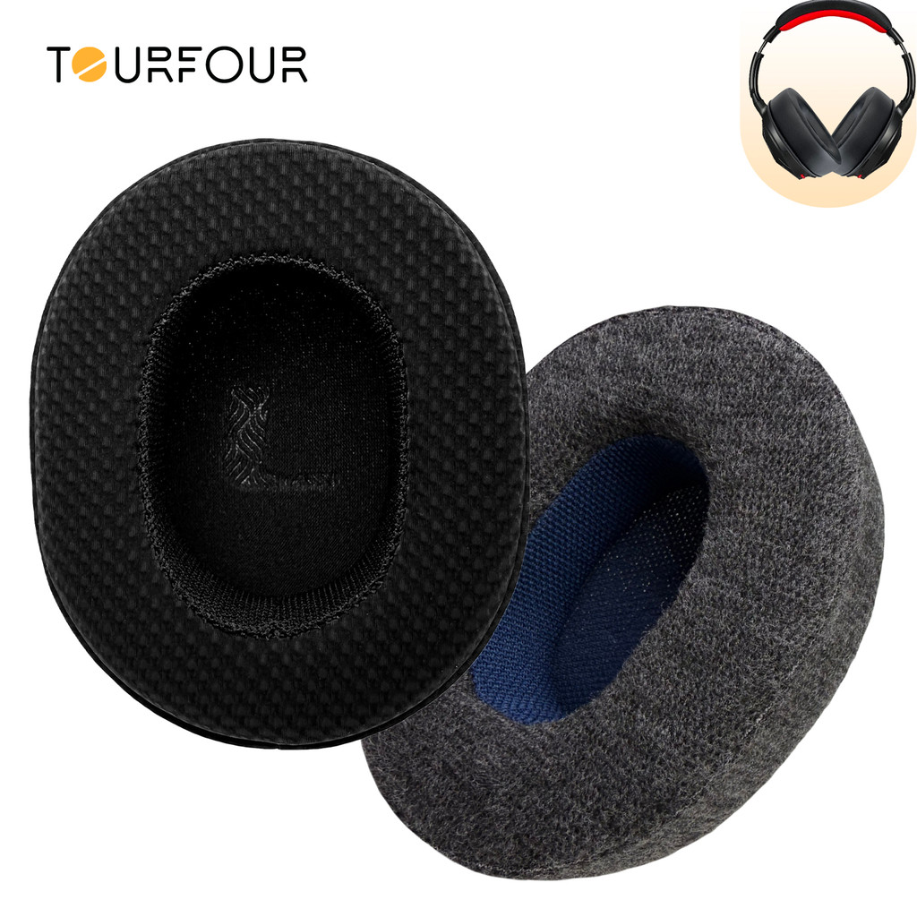 TOURFOUR เปลี่ยนแผ่นรองหูฟังสําหรับ Ausdom M04 M05 หูฟังแผ่นรองหูฟัง Earmuffs แถบคาดศีรษะ