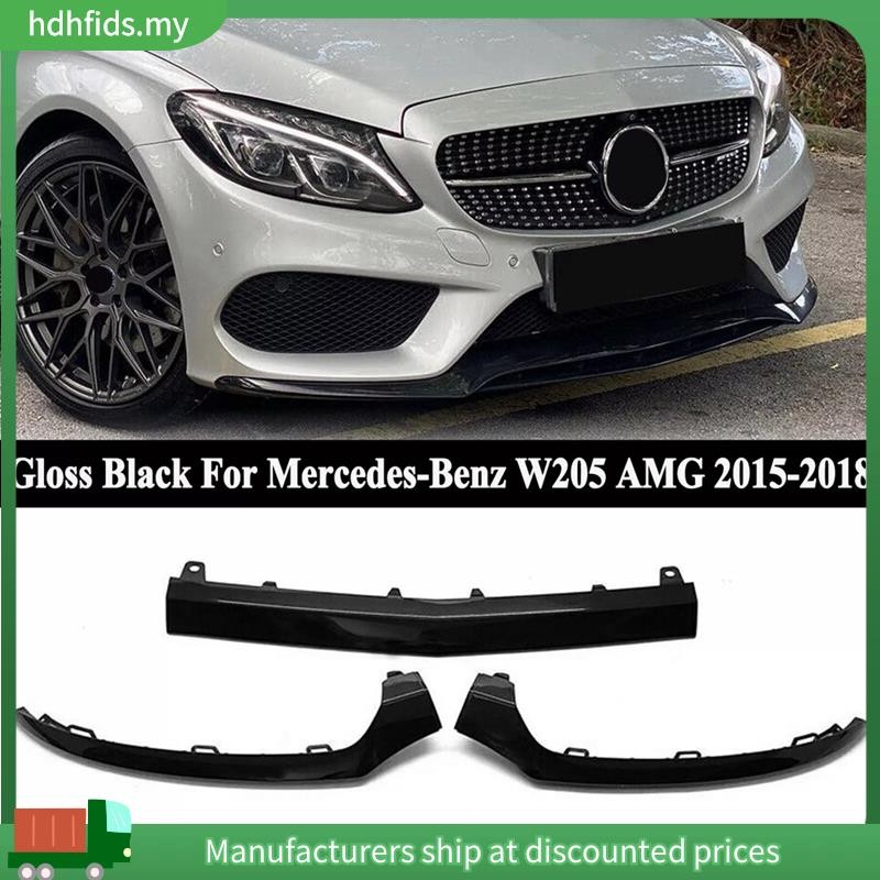 3 ชิ้น/เซ็ตกันชนหน้า Lower Lip Splitter Trim สําหรับ Mercedes-Benz C-Class W205 15-18 2058851474 ก2058851574 ก2058852500