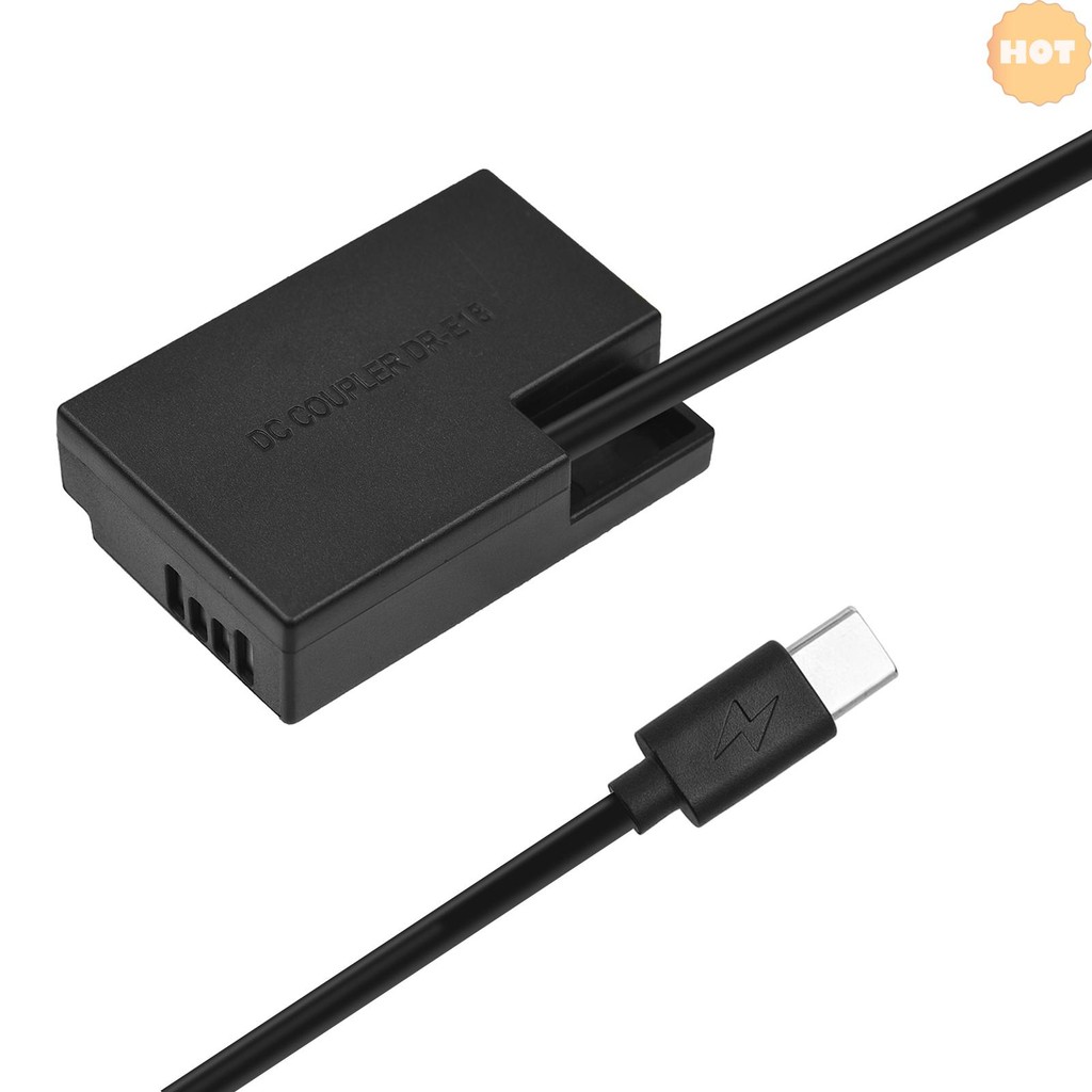 [2025 Super Sale]Type C ถึง DR-E18 DC Coupler LP-E17 Dummy แบตเตอรี่ทดแทนสําหรับ Canon RP EOS 77D 20