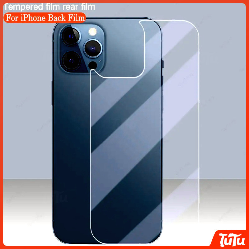 TuTu ฟิล์มกันรอยด้านหลังโทรศัพท์มือถือ กระจกนิรภัยป้องกันหน้าจอสําหรับ iPhone 11 12 13 14 15 16 Pro Max XS Max XR X 7 8 Plus SE ป้องกันหน้าจอกลับกระจกเหนียว เคสกันกระแทก เคสซิลิโคน เคสไอโฟน11
