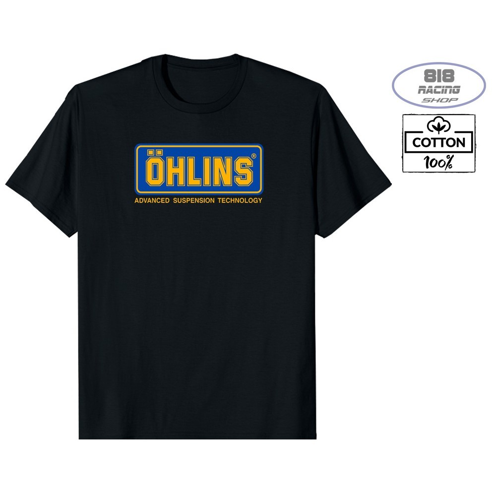 เสื้อยืดแข่งรถ ผ้าฝ้าย 100% พร้อมลายจากแบรนด์ OHLINS
