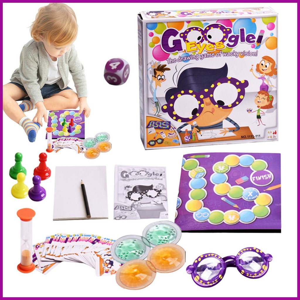 Vision-Altering Drawing Game Family Board Game with Crazy Vision-Altering Glasses การศึกษาเกมตลกสําห