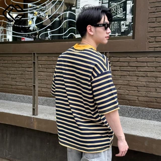 CAZAMAN เสื้อยืด OVERSIZE เสื้อยืดโอเวอร์ไซส์ เสื้อยืดแขนสั้น ผ้าฝ้ายแท้ เสื้อลาย ใส่สบาย C25672