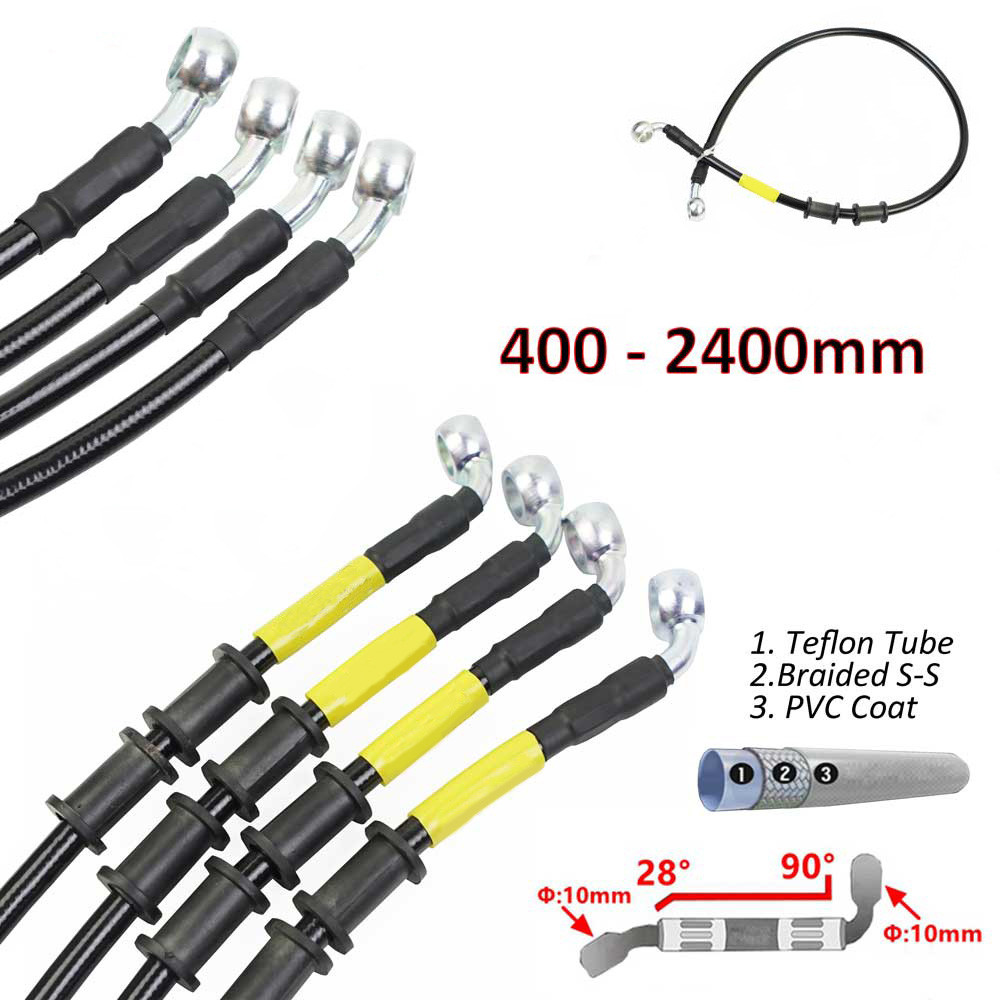 400-2400 มม.AN3 Universal สายถักน้ํามันสําหรับรถจักรยานยนต์แข่งจักรยานรถกระบะ Street BIKE ATVs