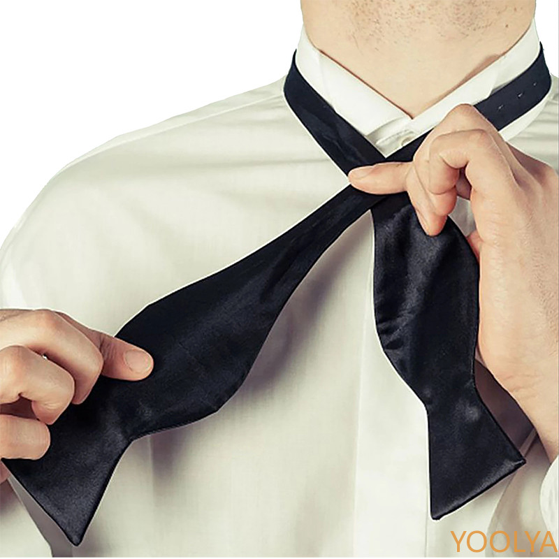 บุรุษผ้าไหมซาตินปรับ Bowties Self Bow Tie สีทึบ Vintage Bowtie ผู้ชายคลาสสิกธุรกิจงานแต่งงาน Ties Bowknot