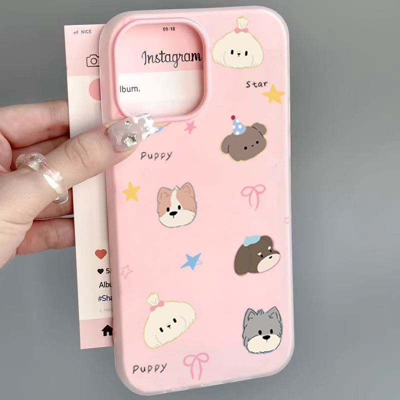 หรูหรา Soft Matte Candy ซิลิโคนกันกระแทกเคสโทรศัพท์สําหรับ iPhone 15 16 Pro Max 14 13 12 11 Pro สําหรับ iPhone 16 Plus สีสัตว์น่ารักฝาครอบ