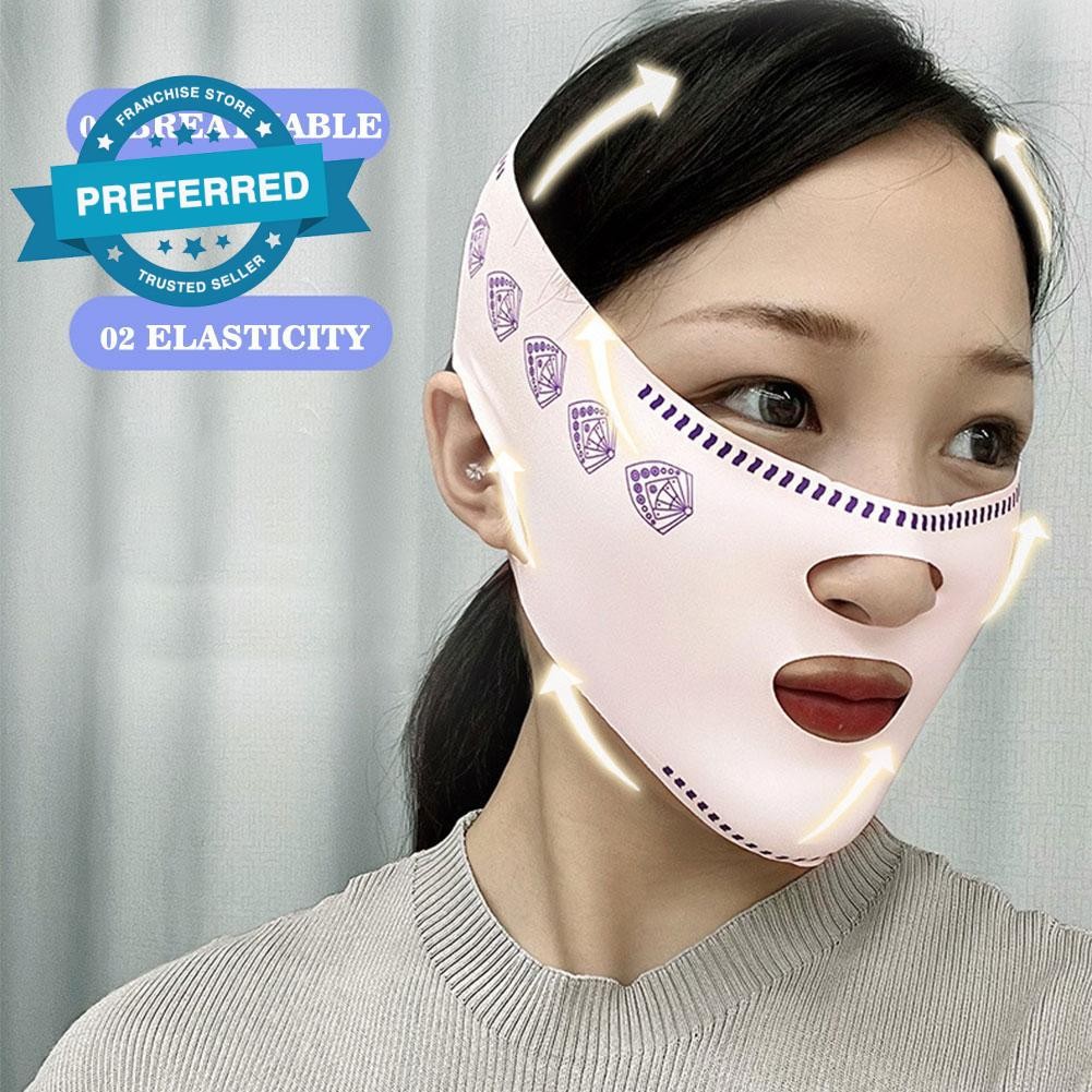 Double-deck Face Lifting Belt V Line Face Shaper Cheek Chin Lift Up Strap Facial Band Beauty W4t5