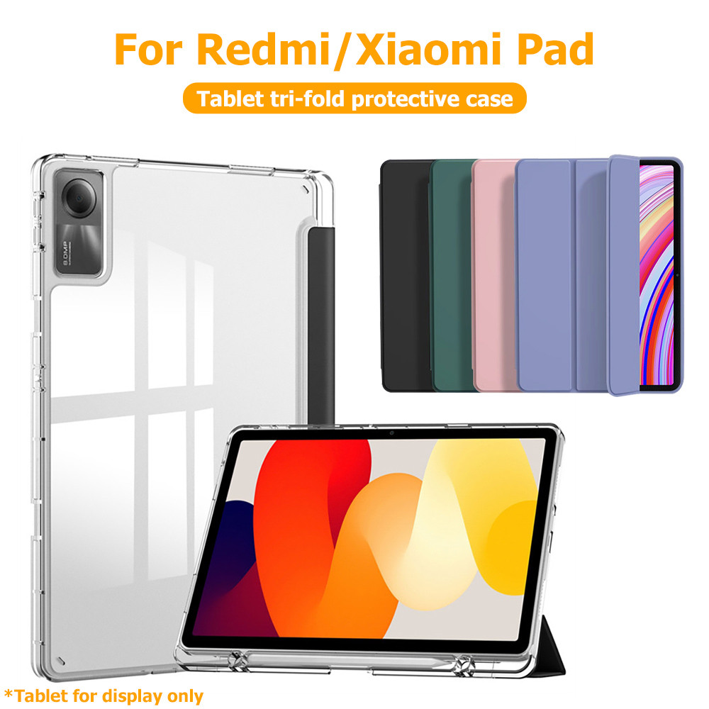 ปลอกใสสําหรับ For Xiaomi Redmi Pad 2 2025 SE 11 8.7 Pro 12.1 Poco Pad 12.1 5 6 7 Pro 11นิ้ว 12.1นิ้ว พับได้ เคสแท็บเล็ต