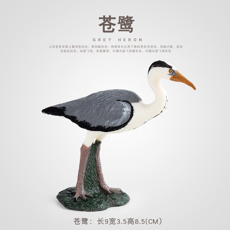 หูการศึกษาปฐมวัยจําลองสีเทา Egret Egret นกสัตว์ Solid Bird รุ่น Eagle เฟอร์นิเจอร์ตกแต่งเดสก์ท็อปตกแ