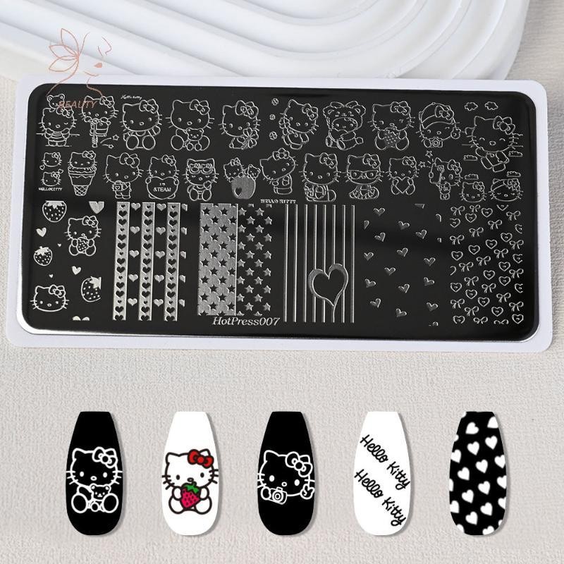 [maybeauty] แผ่นปั๊มเล็บ Hello Kitty Full Cover Sanrio KT แผ่นแสตมป์เล็บแมวสําหรับเล็บแผ่นพิมพ์ศิลปะ {TH}