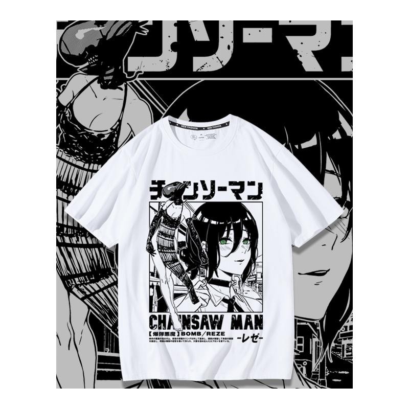 เสื้อยืดอนิเมะ Chainsaw Man ผ้าฝ้ายแท้ สินค้าโปรดของแฟน ๆ アニメ ราคา ถูกที่สุด ดีลบีเคเค แกลเลอรีภาพที่ 2