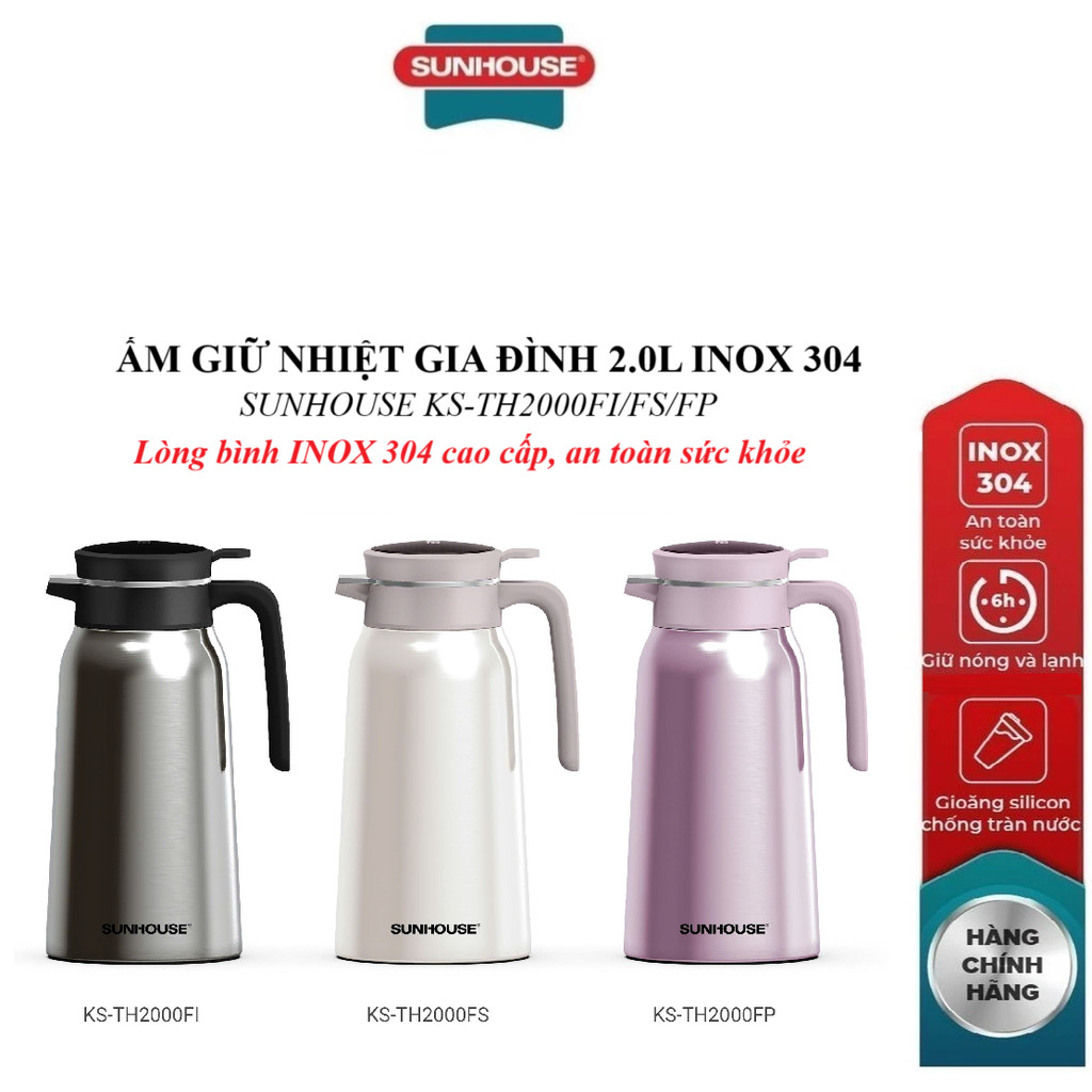 FAMILY HEAT KETTLE 2.0L Stainless Steel 304 SUNHOUSE KS-TH2000FI/ KS-TH2000FS/ KS-TH2000FP NOX 304 ค