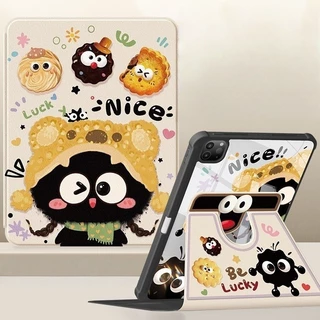 คาปิบารา น่ารัก เคสไอแพด For Gen9/8/7 Air3 A16 gen11/10 Air11 air7/6 M3 Air4/5 Pro11 หมุนได้ 360 พร้อมถาดใส่ปากกา