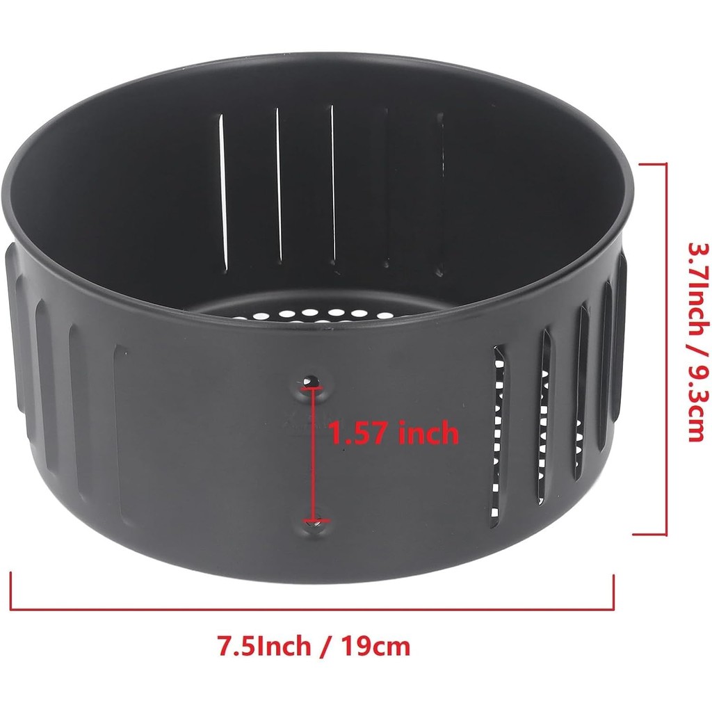 2.75QT Air Fryer ตะกร้าเปลี่ยน, 7.5x3.7in Non Stick Air Fryer ตะกร้าReusable Drainer Air Fryers อุปก